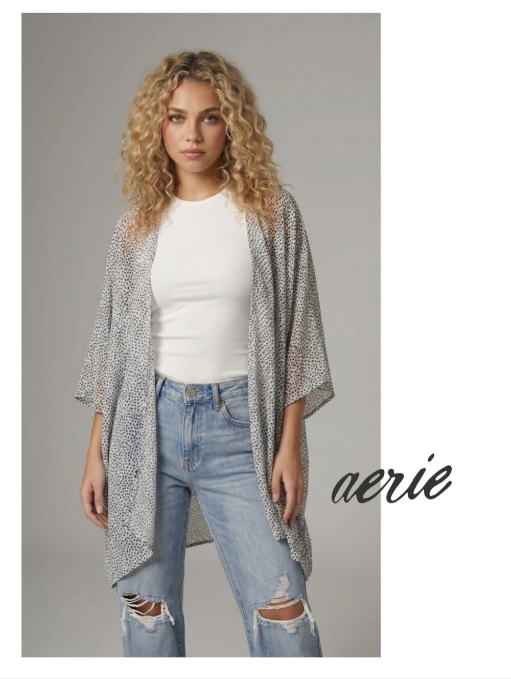 Aerie Leopard Print Duster/Kimono